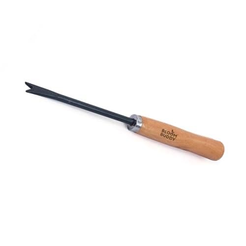 Bloombuddy Hand Weeder – 10-inch (Wooden Handle, Black Blade) | Heavy-Duty Weed Remover Tool for Home Garden, Terrace, Lawn, Farms & Agriculture