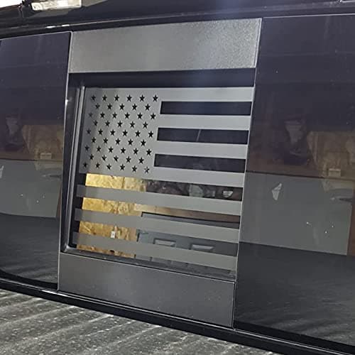 Zxiaochun Rear Middle Window American Flag Decal for Nissan Titan 20132022 2023 2024 Back Center Sliding Window Glass USA Flag Vinyl Sticker Exterior AccessoriesMatte Black