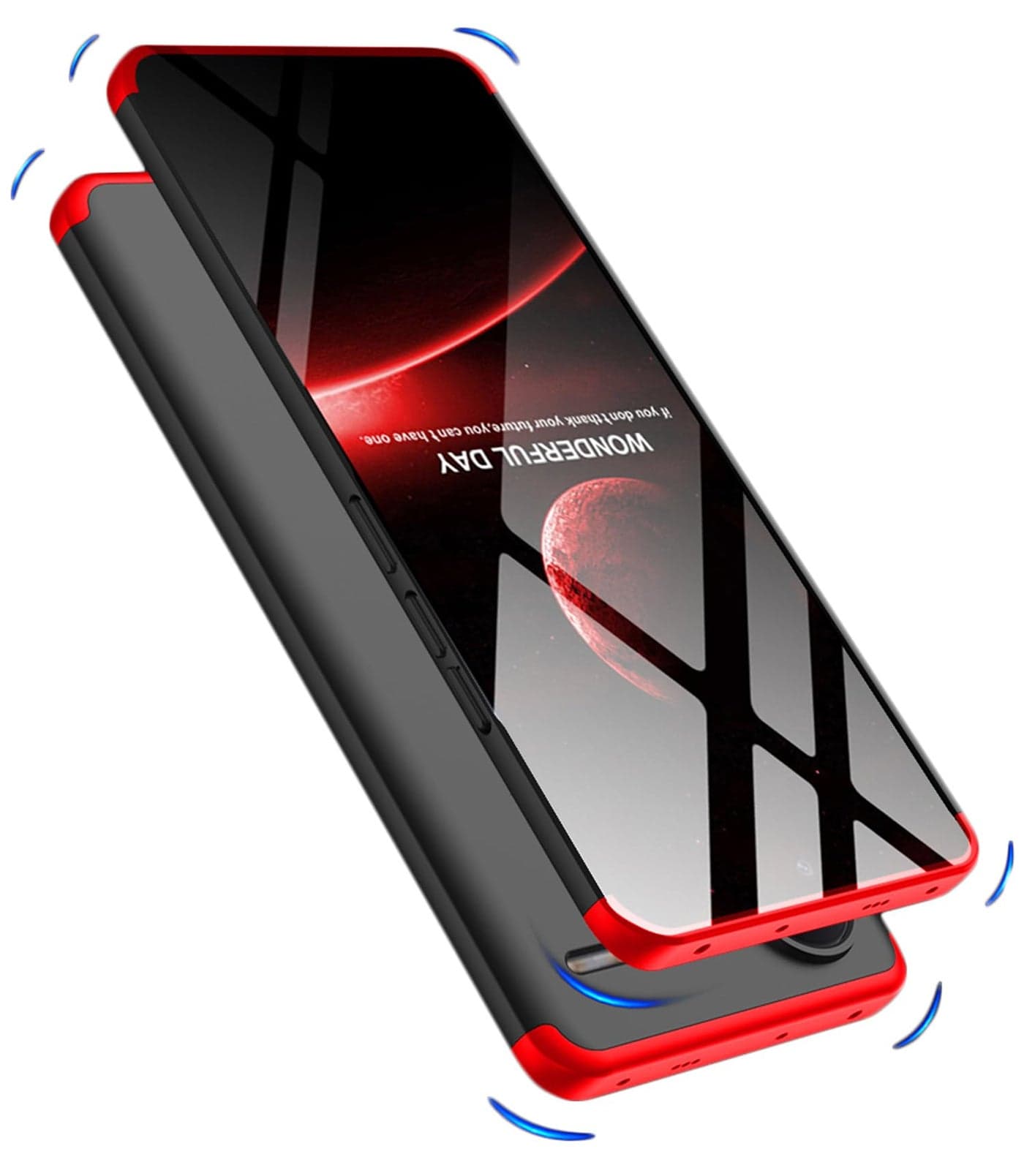 Kapa Double Dip Full 360 Protection Back Case Cover for Redmi Note 13 Pro Plus (5G) (Red, Black)
