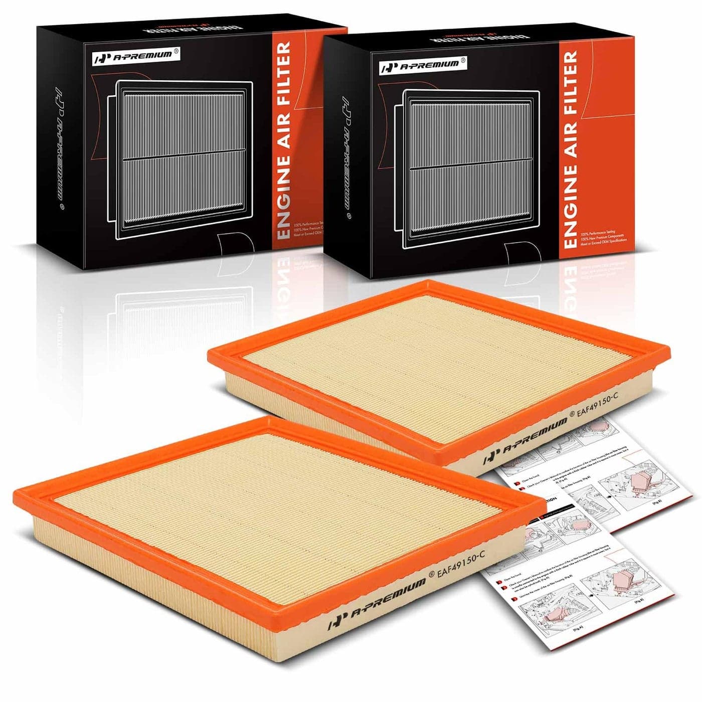 APremium 2PC Engine Air Filter Compatible with Lexus IS F 20082014 IS500 20222024 GS F 20162020 RC F 20152023 50L Replace 1780138020 1780138021