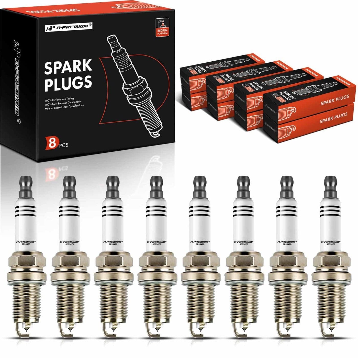 APremium Iridium Platinum Spark Plugs Compatible with Audi Q7 20072010 A6 Quattro 20072011 A8 Quattro 20072012 S5 20082012 Volkswagen Touareg 20072009 42L Pack of 8
