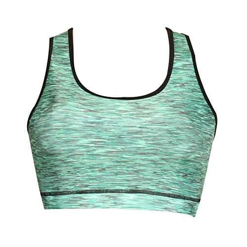 LYCOT- Ladies Printed Racer Back Sports Bra for All Fitness Activities (Green |Size: M)