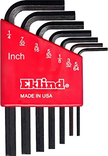 EKLIND 10107 HexL Key allen wrench 7pc set SAE Inch Sizes 56414 Short series