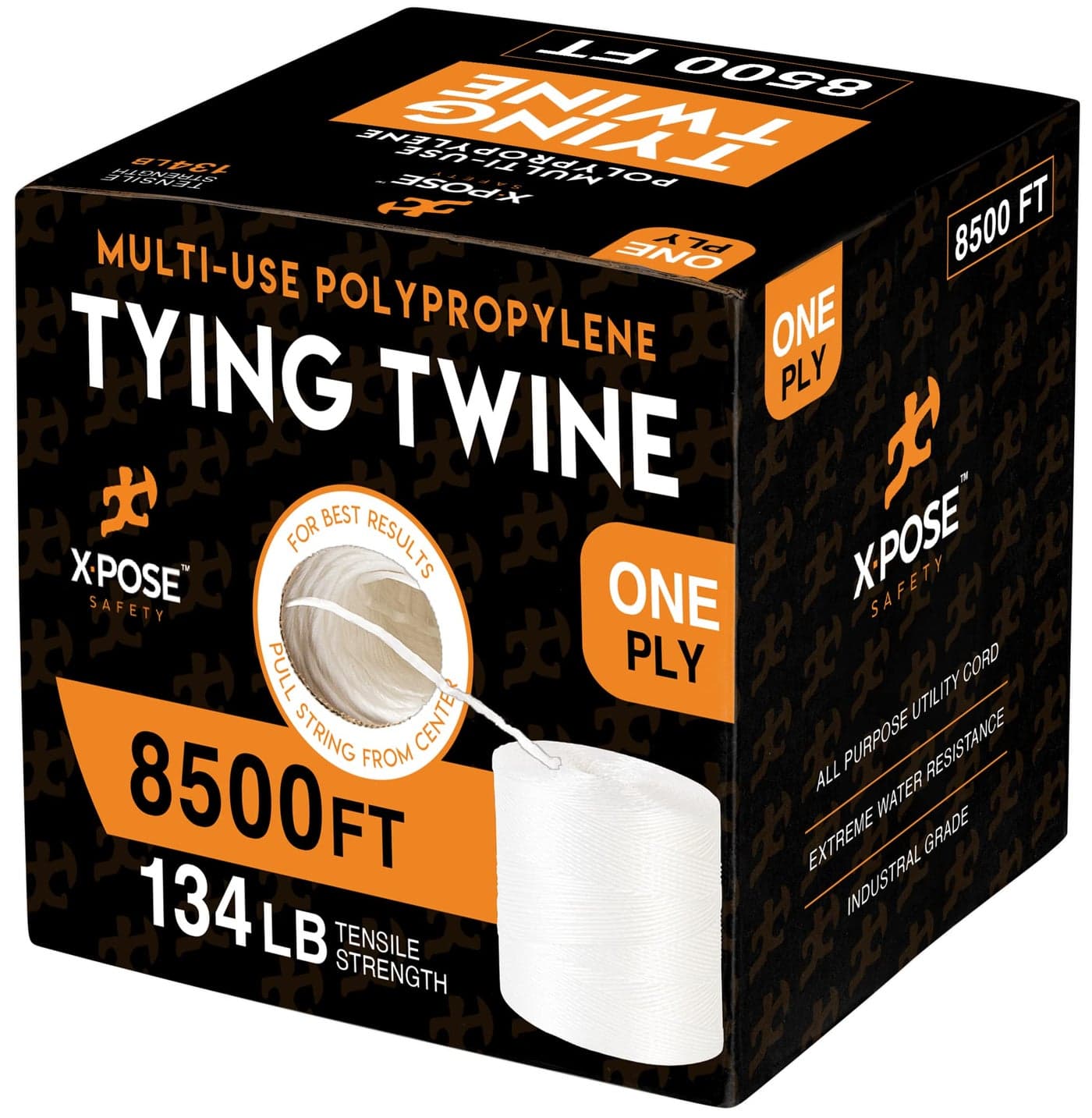 Polypropylene Tying Twine 1 Ply White Plastic Poly Twine String 8500 Roll Soft On Hands Heavy Duty Outdoor Indoor Tie Line Baling Twine Shipping Bundling Twine Packaging Rope