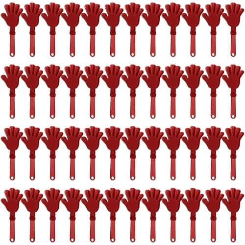 ZCYSRLQIN 100 Pcs Maroon Hand Clappers 75 Inch Clappers Noisemakers Noise Makers Party Favors Plastic Clapper Sporting Events Cheers Ball Dance Basketball Football Noisemakers Maroon