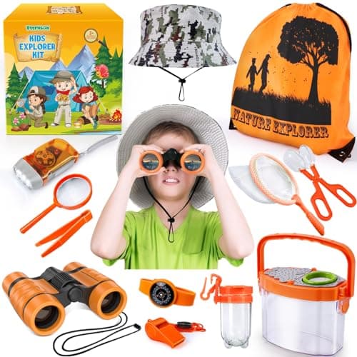 ESSENSON Bug Catcher and Kids Explorer Kit, Outdoor Bug Catching Explorer Adventure Kit with Binoculars, Summer Outdoor Toys for Kids Ages 4-8