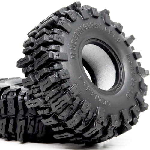 HOBBYSOUL 2pcs 10 Tires 64 25mm Soft Sticky Mud Slingers Tyres For RC Crawler 124 AX24 SCX24 FCX24 118 TRX4M Upgrades