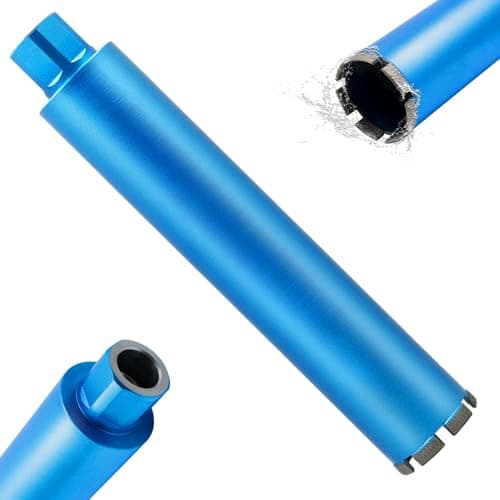 HBKEEN 3" Wet Diamond Core Drill Bits for Concrete with Rebar, Brick, Block, Masonry, 15" Drilling Depth, 1-1/4-7" Thread, Laser-Welded Segments for Construction & DIY Home Renovation