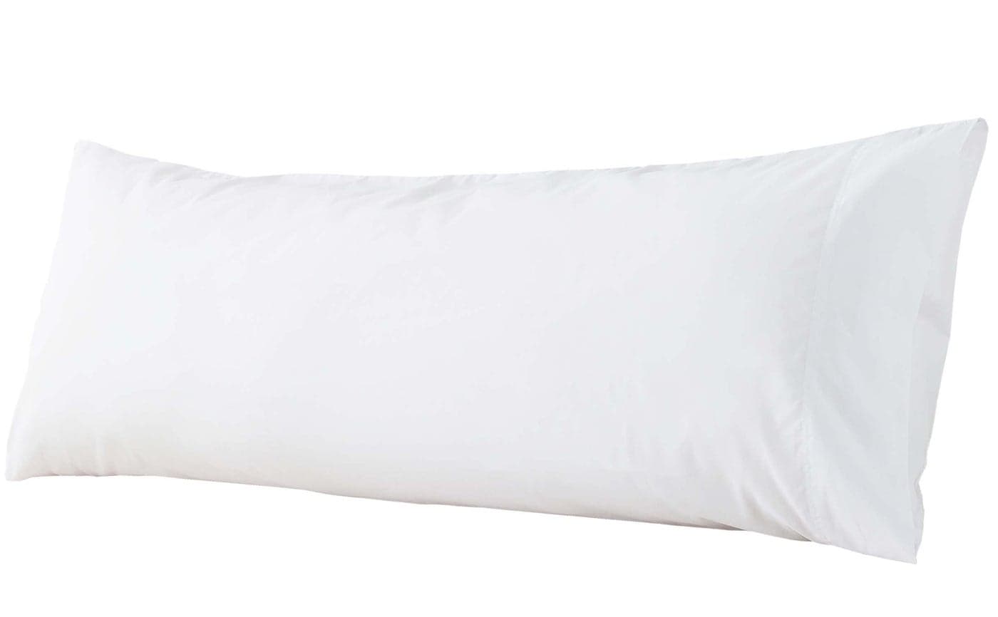 WhatsBedding Body Pillow Cover Cotton Fabric Long Pillowcase Breathable SkinFriendly Envelope Closure White 20x54 inch