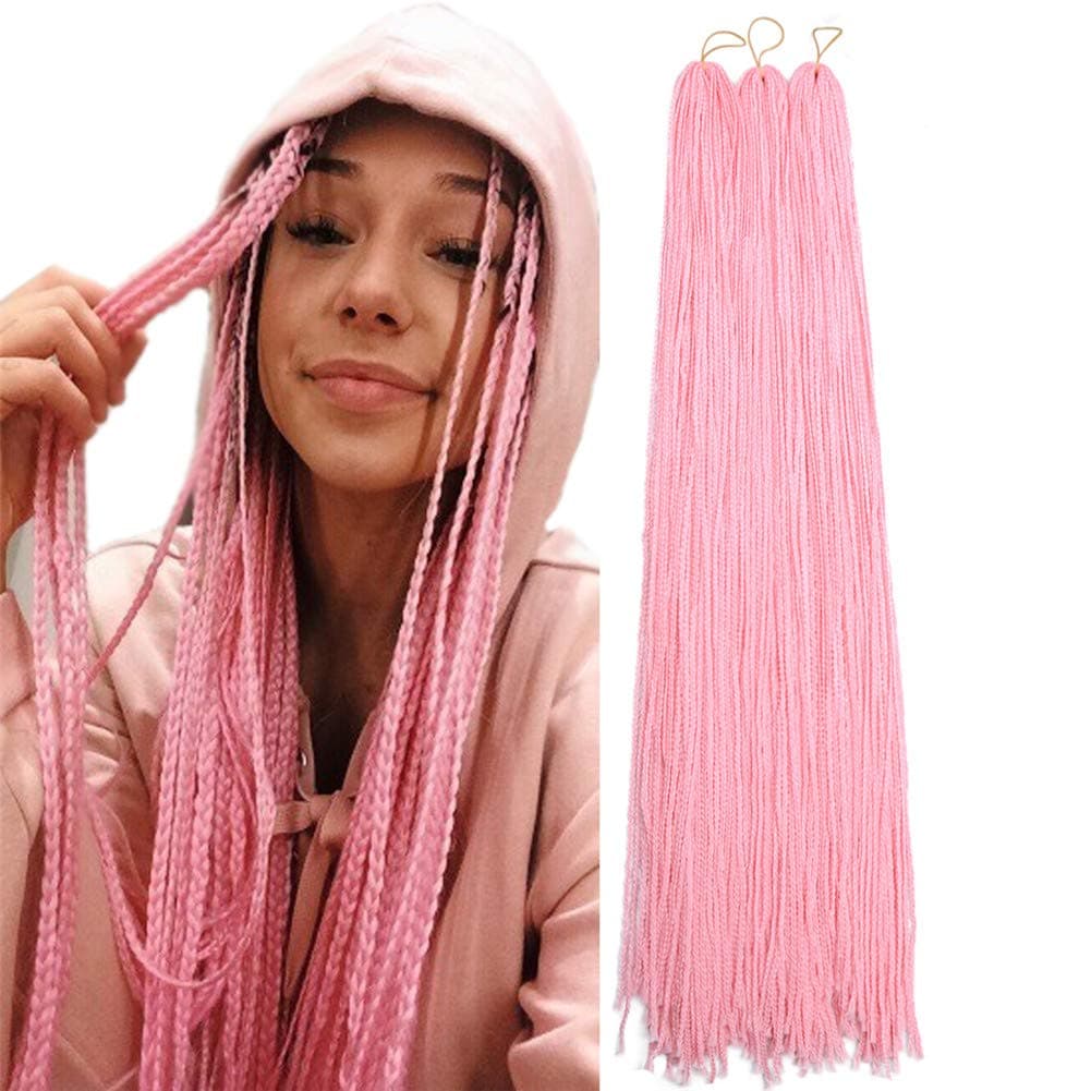 Long Micro 3X PreLooped Synthetic Zizi Braids 10 PacksLot 28 Inch 50gPack Color Thin Small Box Braid Crochet Hair Twist Fiber Hair Micro Zizi box Braiding Hair ExtensionPink