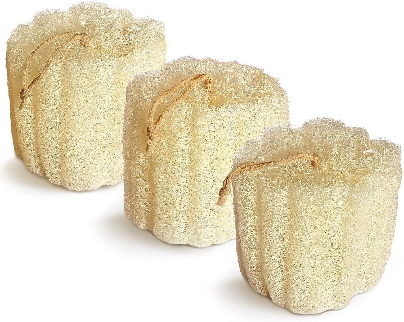 Natural Shower Loofah Sponge Bath Exfoliating Loofa Body Scrubber 55 Soft and Easy Foaming Spa Lufa Sponges 3 Pack
