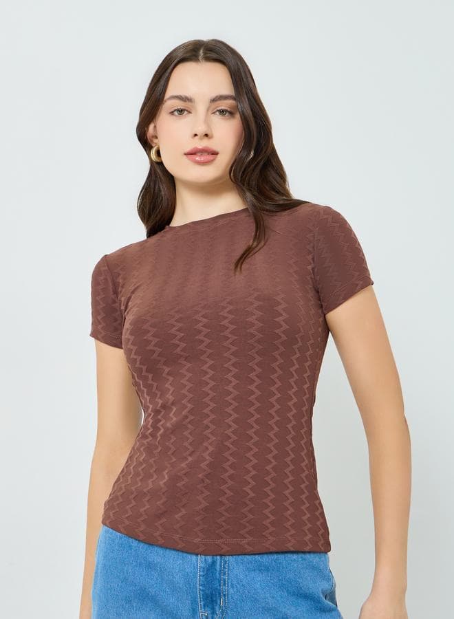 Women Fitted Jacquard T-Shirt