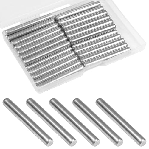 Yinpecly 35 Pcs 5mm x 40mm Shelves Dowel Pin,304 Stainless Steel Dowel Pin, Shelf Support Pegs Pin Metal Bookshelf Pegs Support for Cabinet Furniture Fixing Component Position