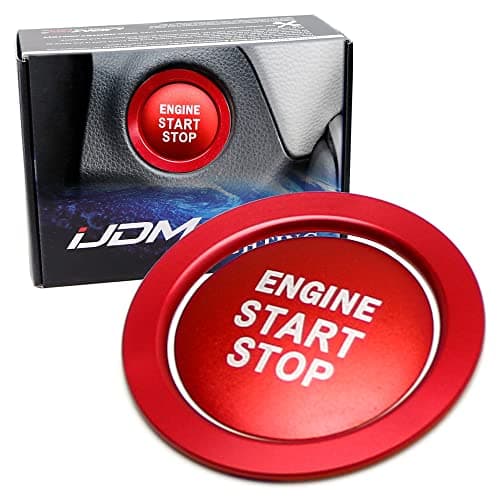 iJDMTOY Sports Red Anodized Aluminum Engine StartStop Push Start Button Decoration Cover Ring Trims Compatible with Toyota Camry Tacoma Prius Avalon RAV4 Mirai Corolla etc