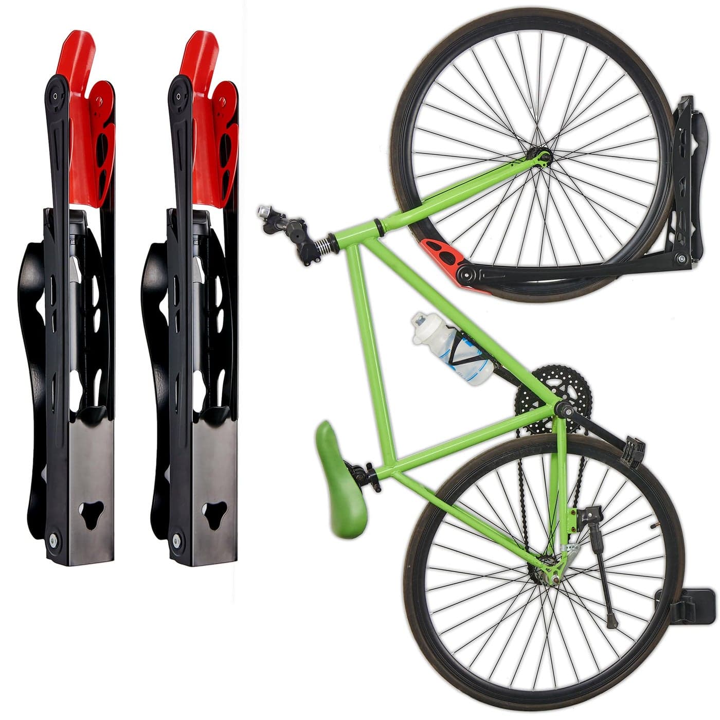 Wallmaster BIKEPAL Swivel Bike Rack Wall Mounted Bike Storage System Space Saving for Home and Garage 2 Pack