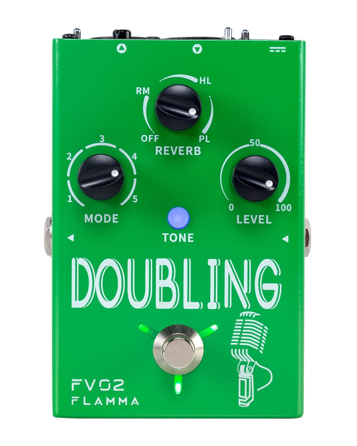 FLAMMA FV02 Vocal Processor Doubling Effects Pedal Voice Duplicate Vocal Effects Stompbox Mic Amplifier with Reverb Chorus Effects Support Multiple Vocal Modes for Vocalists Guitarists