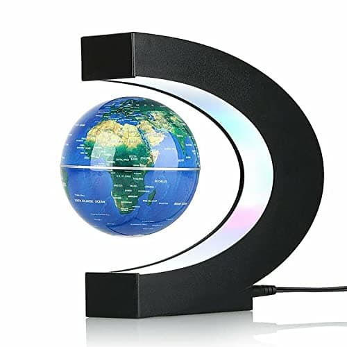 RTOSY Magnetic Levitation Globe with LED Light Cool Gadgets Floating Lamp Globe Decor Cool Gifts for MenFatherHusbandBoyfriendBoss Great Technology Graduation Gifts Valentines Day Gift Blue