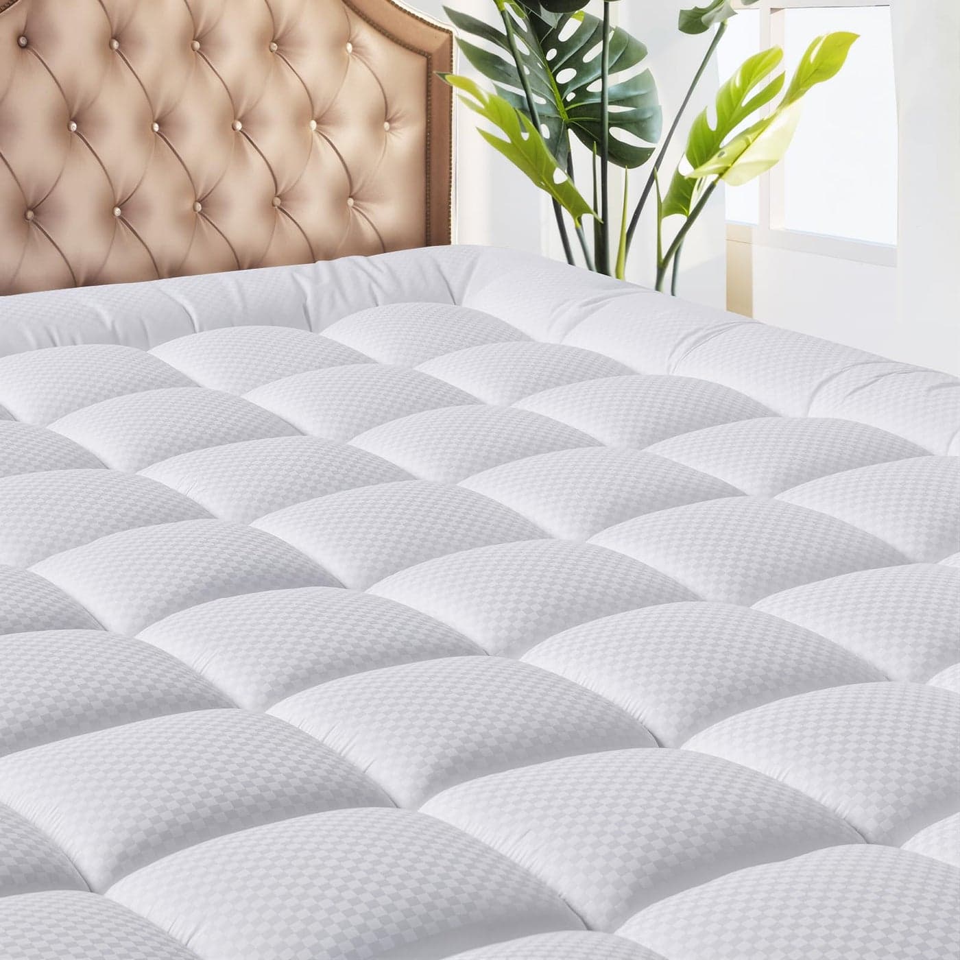 MATBEBY RV Short Queen Mattress Pad Cooling Breathable Mattress Topper Quilted Fitted Mattress Protector Pillow Top Mattress Cover with 821 Deep Pocket Soft Machine Washable White 60x75