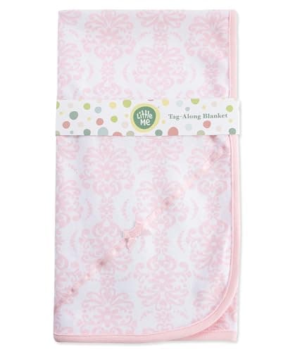 Little Me Unisex Baby Swaddling Receiving Blankets, Damask Scroll, 30 x 27 Inches
