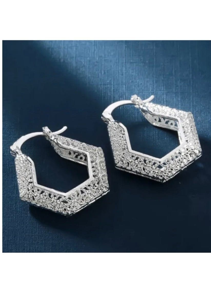18K White Gold Plated Earrings For Women