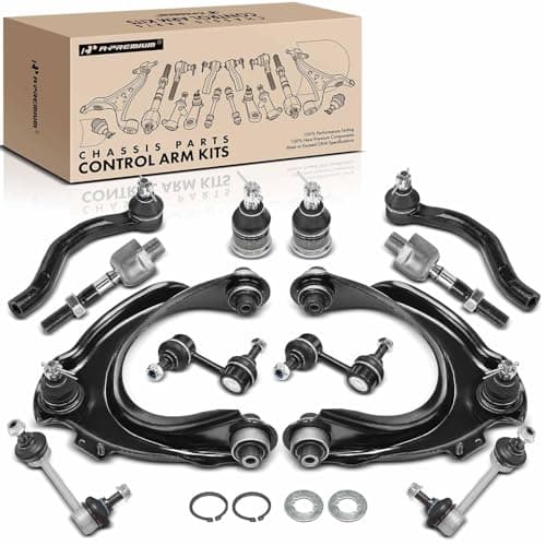 A-Premium 12Pcs Suspension Kit, Front Upper Control Arm, Lower Ball Joint, Inner Outer Tie Rod End, Front & Rear Sway Bar Link, Compatible with Honda Accord 2003 2004 2005 2006 2007, L4 2.4L Only