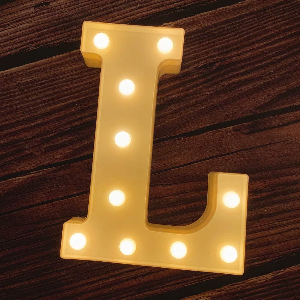 MUMUXI Marquee Light Up Letters Large Light Up Numbers Battery Powered and Bright with Every Letter of The Alphabet for Wedding Birthday Party Celebration Christmas or Home Decoration L