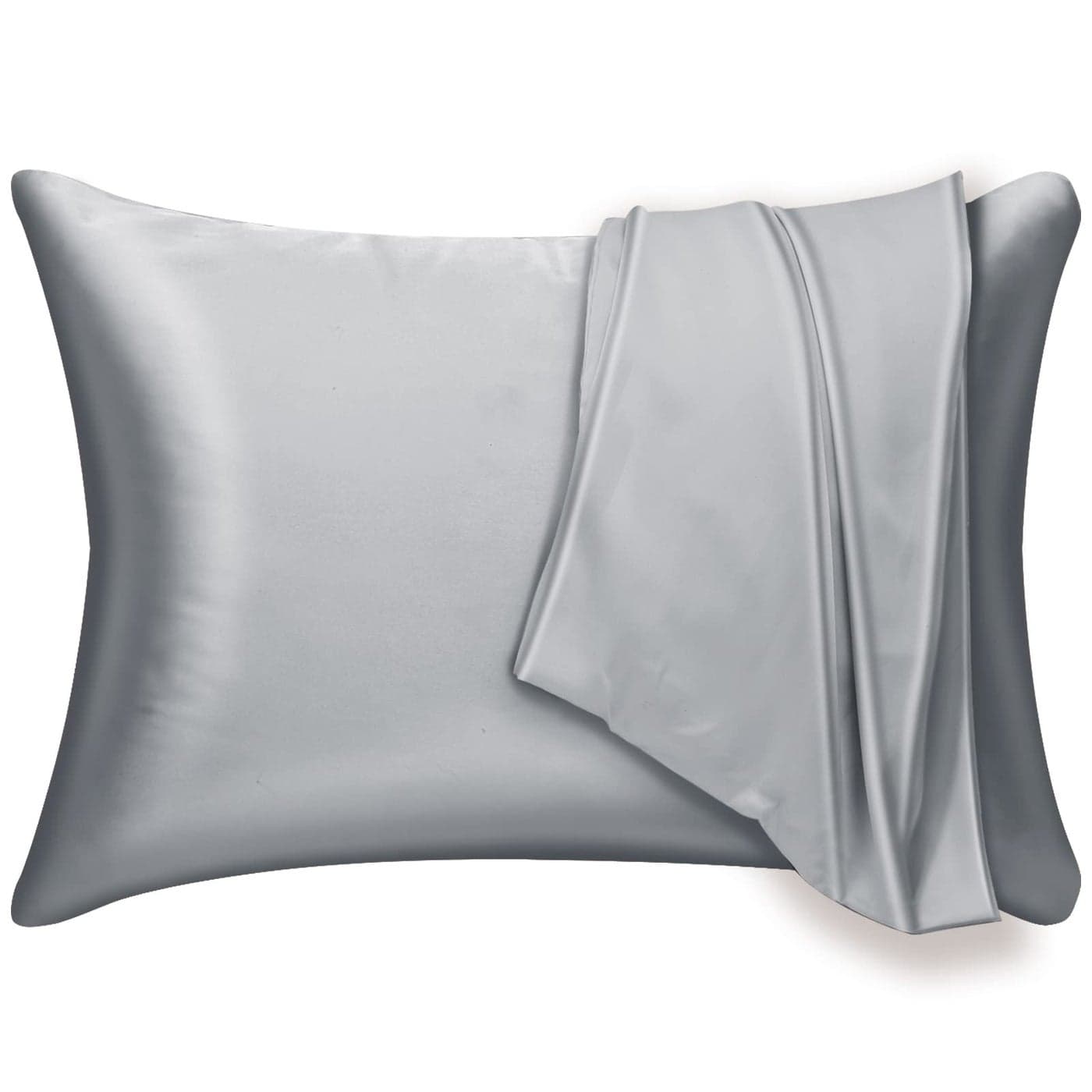 Mulberry Silk Pillowcase 2 Pack for Hair and Skinwith Hidden ZipperBoth Sides 19 Momme Allergen Proof Soft Breathable Smooth Silk Pillow Cover King Gray