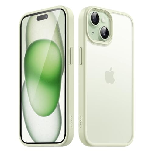 JETech Matte Cover Case for iPhone 15 6.1-Inch, Shockproof Case Military Grade Drop Protection, Frosted Translucent Back Phone Cover, Anti-Fingerprint (Green)