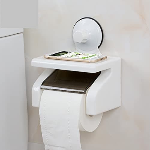 WENGTY Wall Mounted TissueToilet Paper Holder kitchen bathroom self adhesive dining table napkins hand towels towel hanger for wash basin ring cabinet wash wall mounter suction cup rack stand toilet paper roll double suction cup without no drill20 x 15 x 8 cm