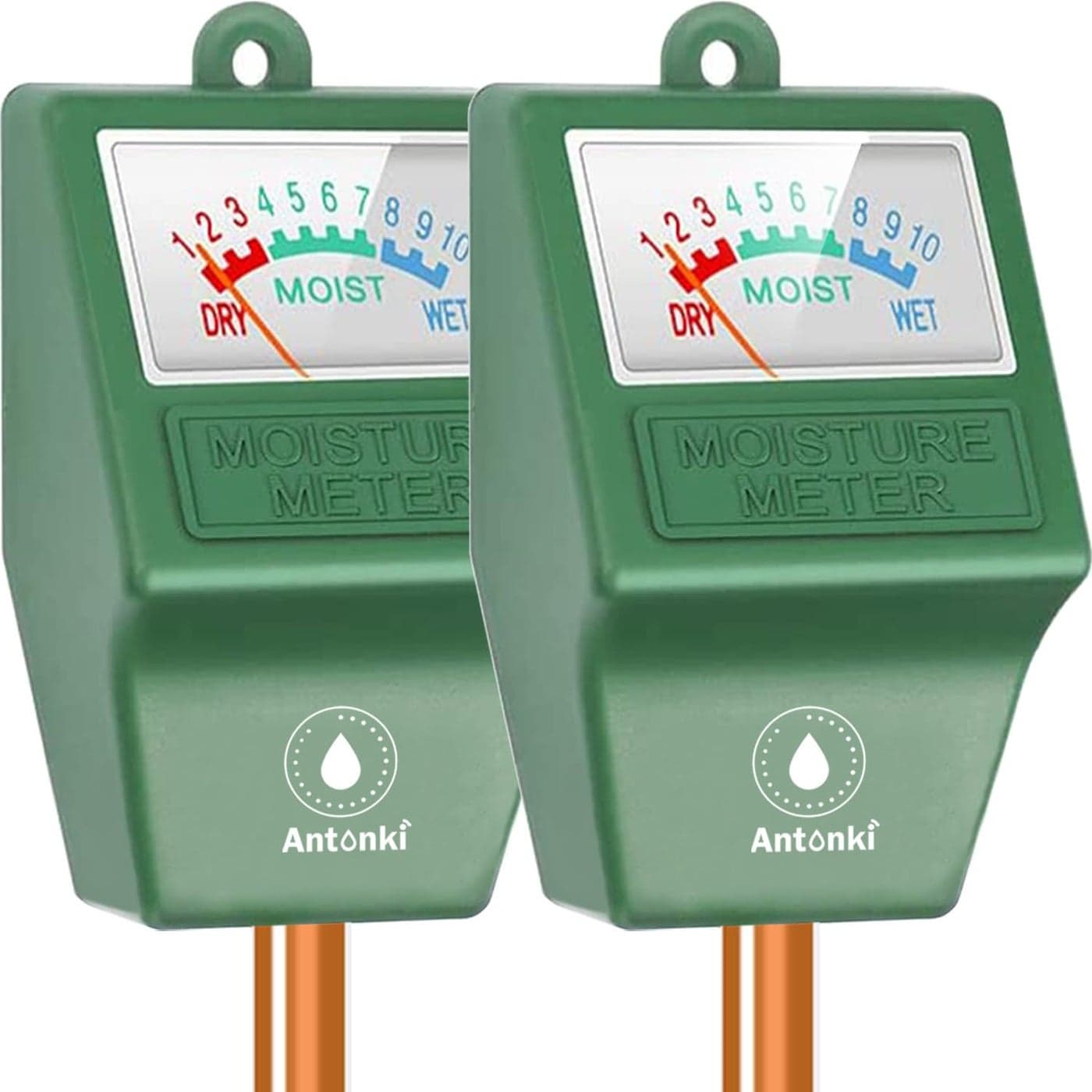 Antonki 2 Pack Soil Moisture Meter Plant Water Monitor Hygrometer Sensor Soil Water Tester Kit for Outdoor and Indoor Potted Plants Flower Gardening Farming No Battery Required