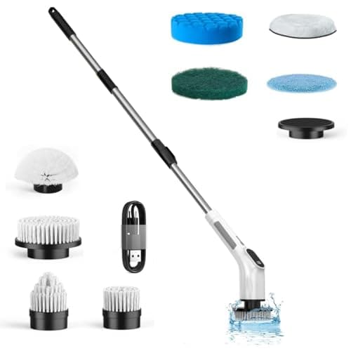 NYRWANA 9 in 1 Electric Spin Scrubber | 2500 MaH, 50-90 Minutes Usage | Diwali Gift, Mop for Home Cleaning Floor with 420 RPM, Floor Cleaning Mop for Home, 9 Brush Heads with 3 Speeds
