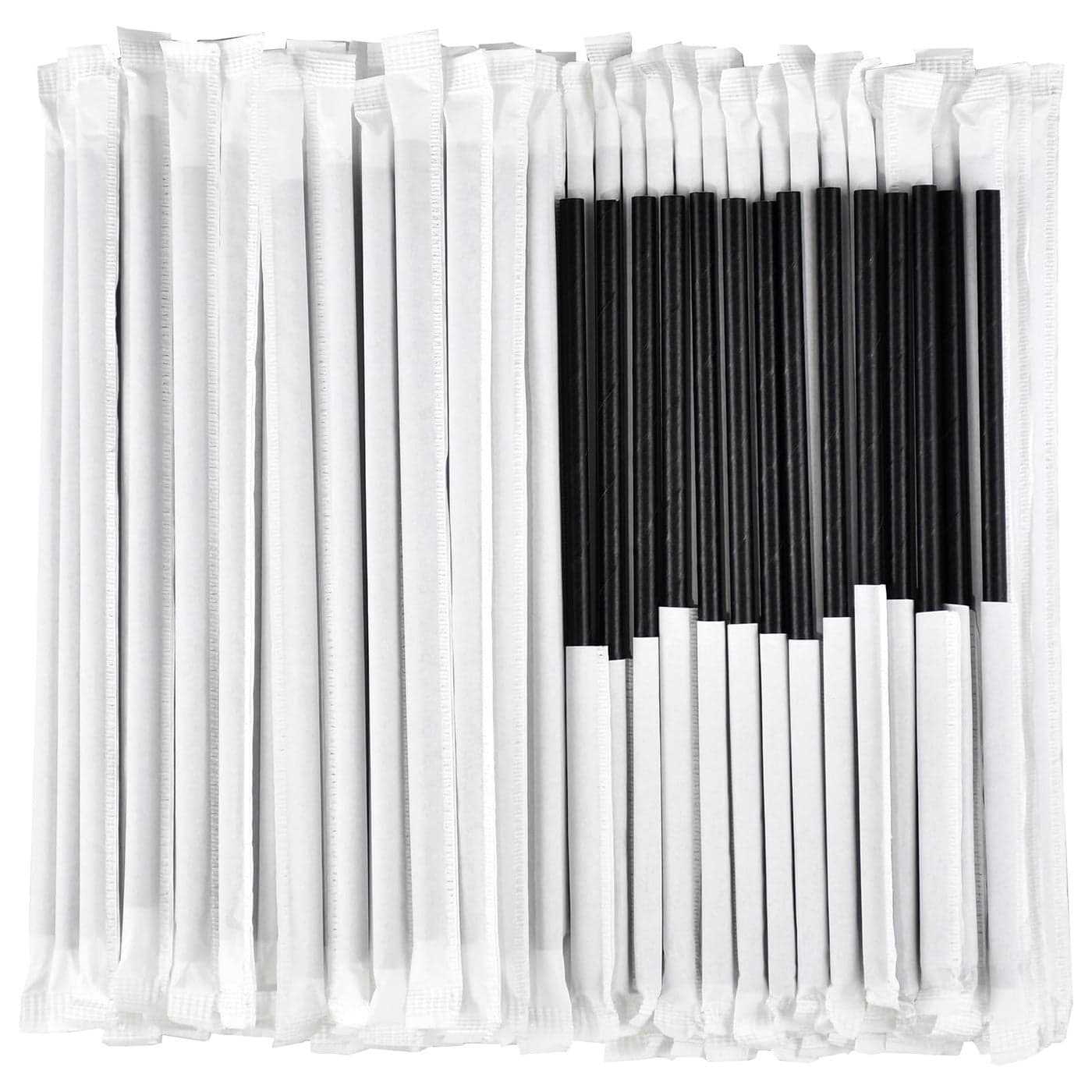 Black Paper Drinking Straws Bulk Individually Wrapped 1000 Counts 775 x024 For Cocktail Coffee Bars and Restaurants