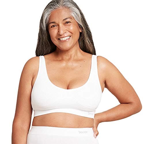 Boody Padded Shaper Bra – Seamless Pullover Bralette with Removable Pads, Supportive Fit in Bamboo Viscose – White, X-Small