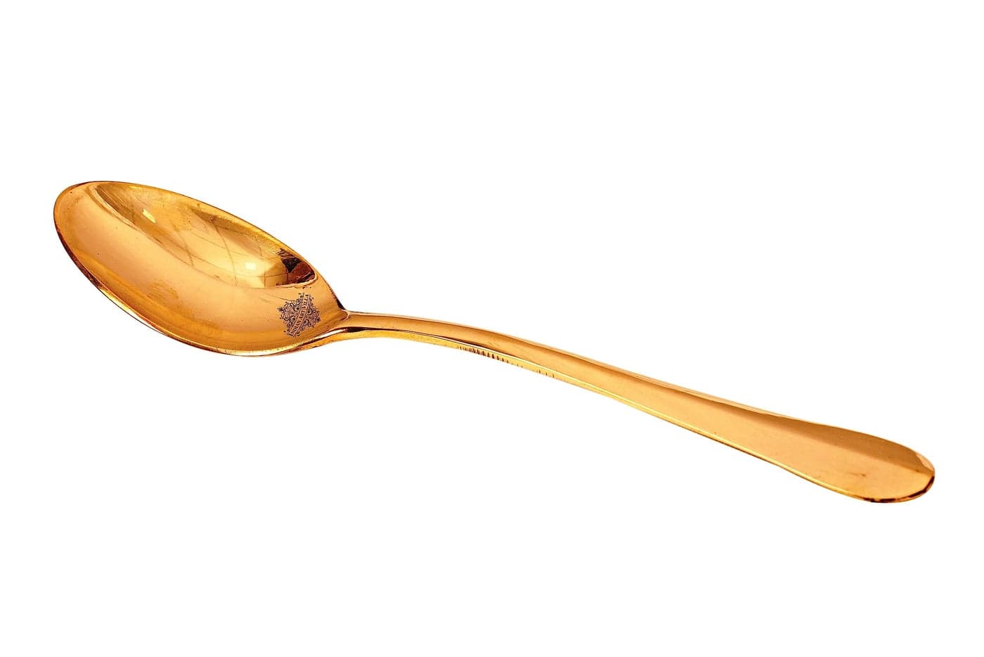 Indian Art Villa Brass Plain Spoon - Serveware Tableware for Home, Hotel, and Restaurant Use, 1 Piece Brass Serving Spoon