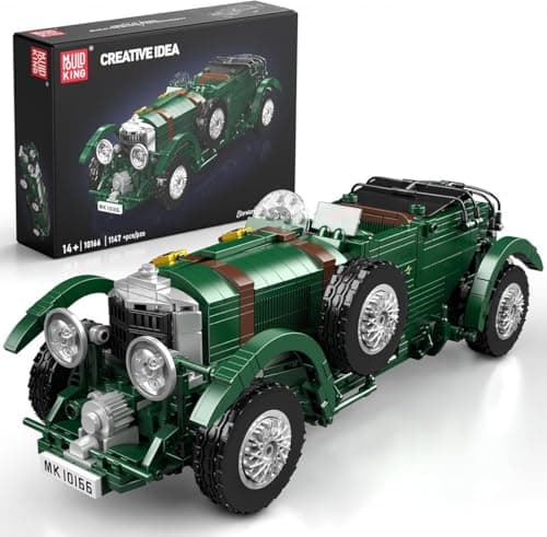 Mould King 10166 Blower Car Building Sets 1147Piece MOC Oldtime Classic Sports Car Building Block Kits Collectible Racing Supercar Model for Adult