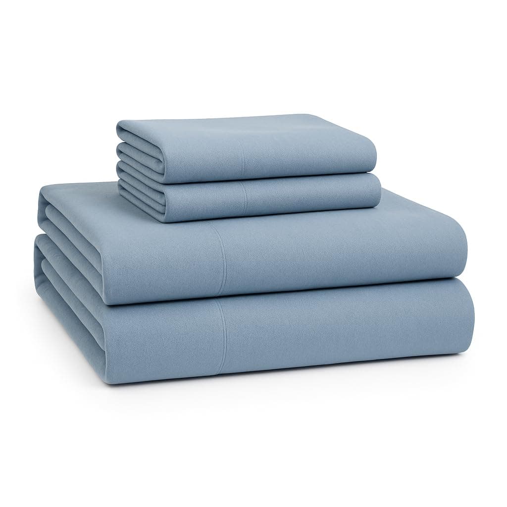 LANE LINEN Cotton Flannel Queen Size Sheets Set Brushed for Extra Softness Lightweight Queen Size 100 Cotton Sheets Set Warm Cozy Flannel Cotton Bed Sheets 15 Deep Pocket French Blue