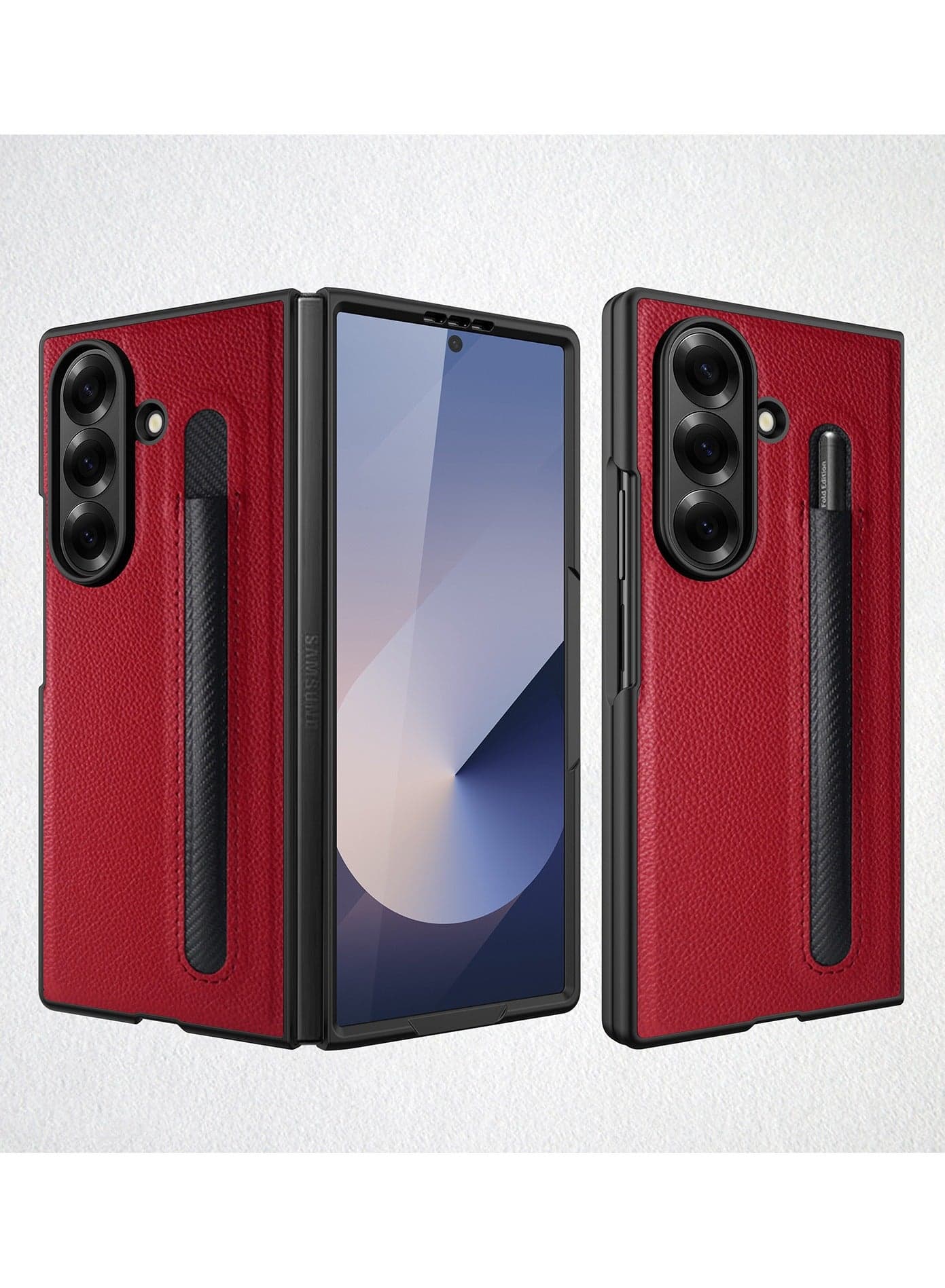 Phone Flip Case Leather Case for Samsung Galaxy Z Fold 7 Phone with Stand for S Pen and Front Screen Protector, Shockproof PC Hard Case for Galaxy Z Fold 7 Phone