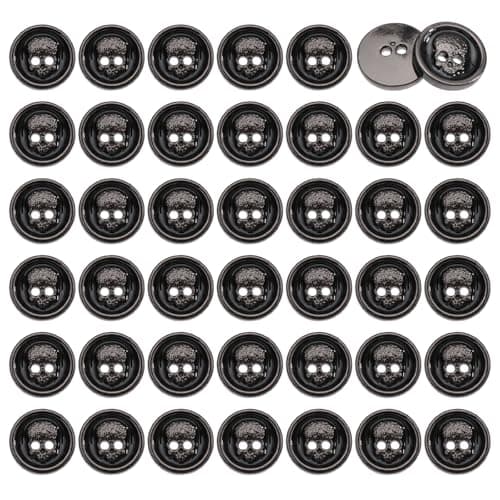CHGCRAFT 40 Pcs 2 Holes Flat Round Skull Buttons Skull Shape Button Skeleton Head Buttons Decorative Alloy Enamel Button for Suits Blouses Coat Uniform Jacket Sewing Craft Black