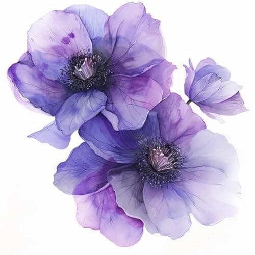 Clematis Flower Car Decal Watercolor Purple Flower Bumper Sticker Removable Waterproof Decals for Car Electronic Case Waterbottle Vehicle Decor Sticker Purple
