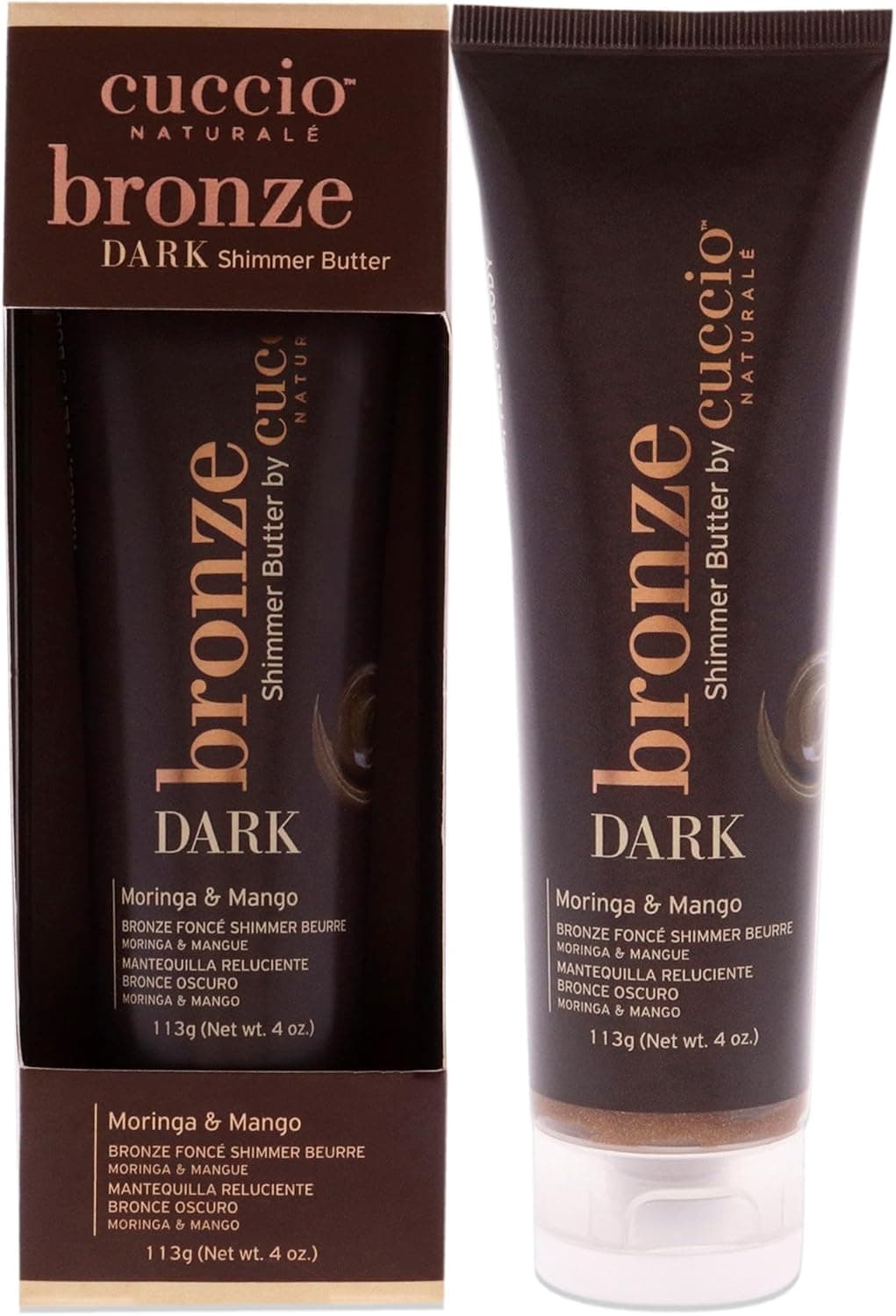 Cuccio Bronze Dark Shimmer Butter Moringa and Mango for Women Bronzer 4 oz