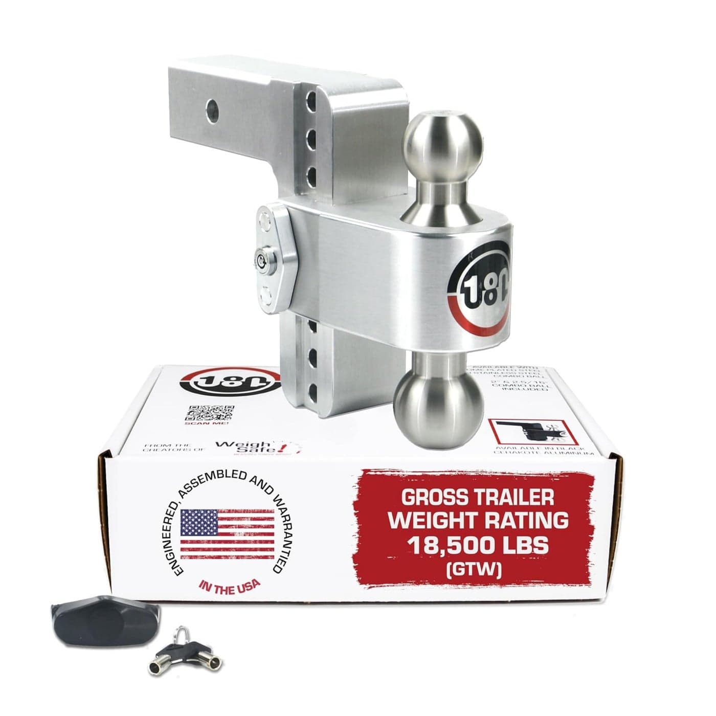 Weigh Safe Adjustable Trailer Hitch Ball Mount 6 Adjustable Drop Hitch for 25 Receiver Premium Heavy Duty Aluminum Trailer Tow Hitch w Stainless Steel Tow Balls 2 2 516 18500 GTW