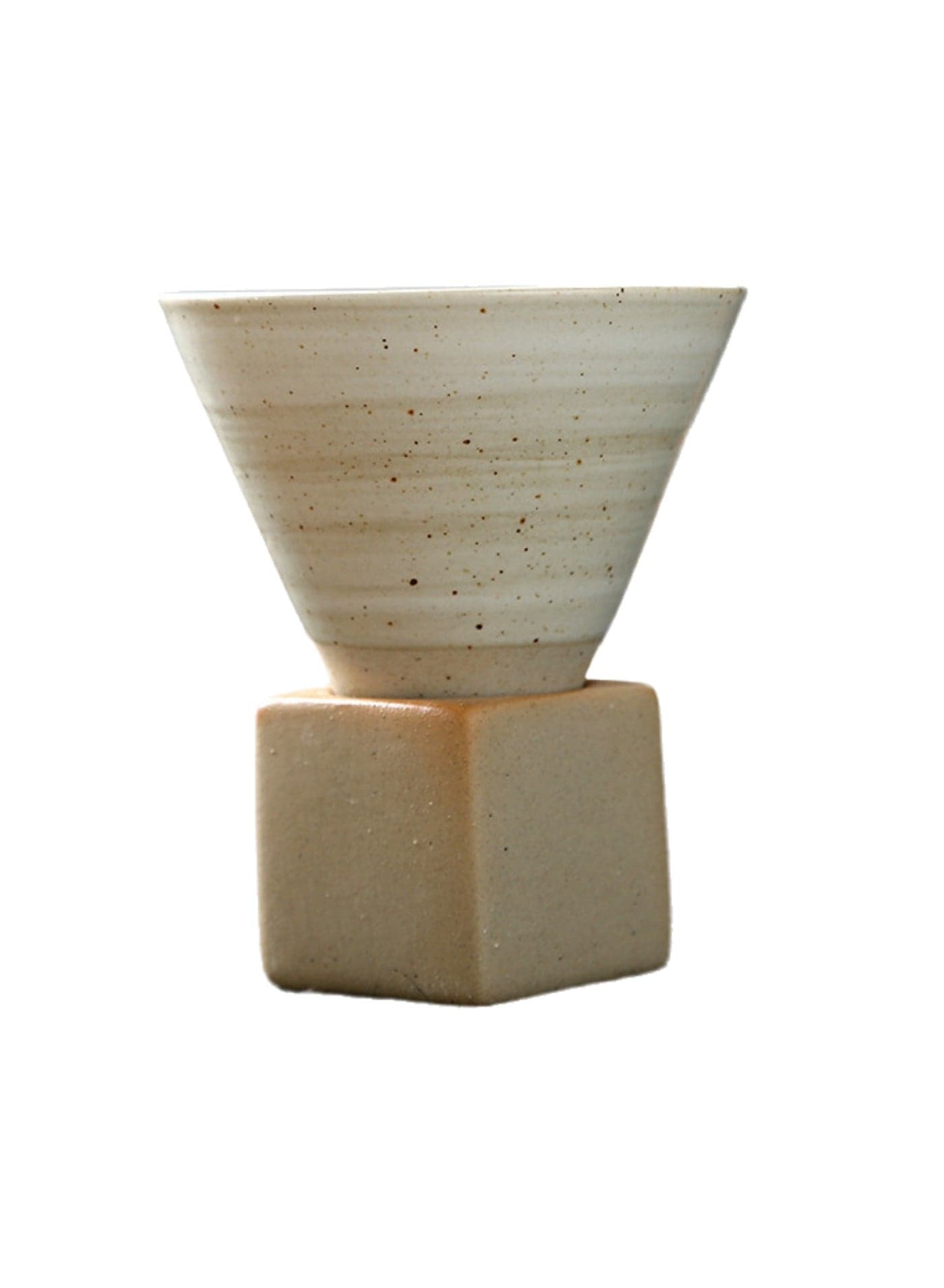 Tea Cups for Cooking Around The Stove, Japanese Stoneware Tea Cups, Cross-Border Hot-Selling Ceramic Mugs, Retro Water Cups, Cone-Shaped Coffee Cups (200ml-White)