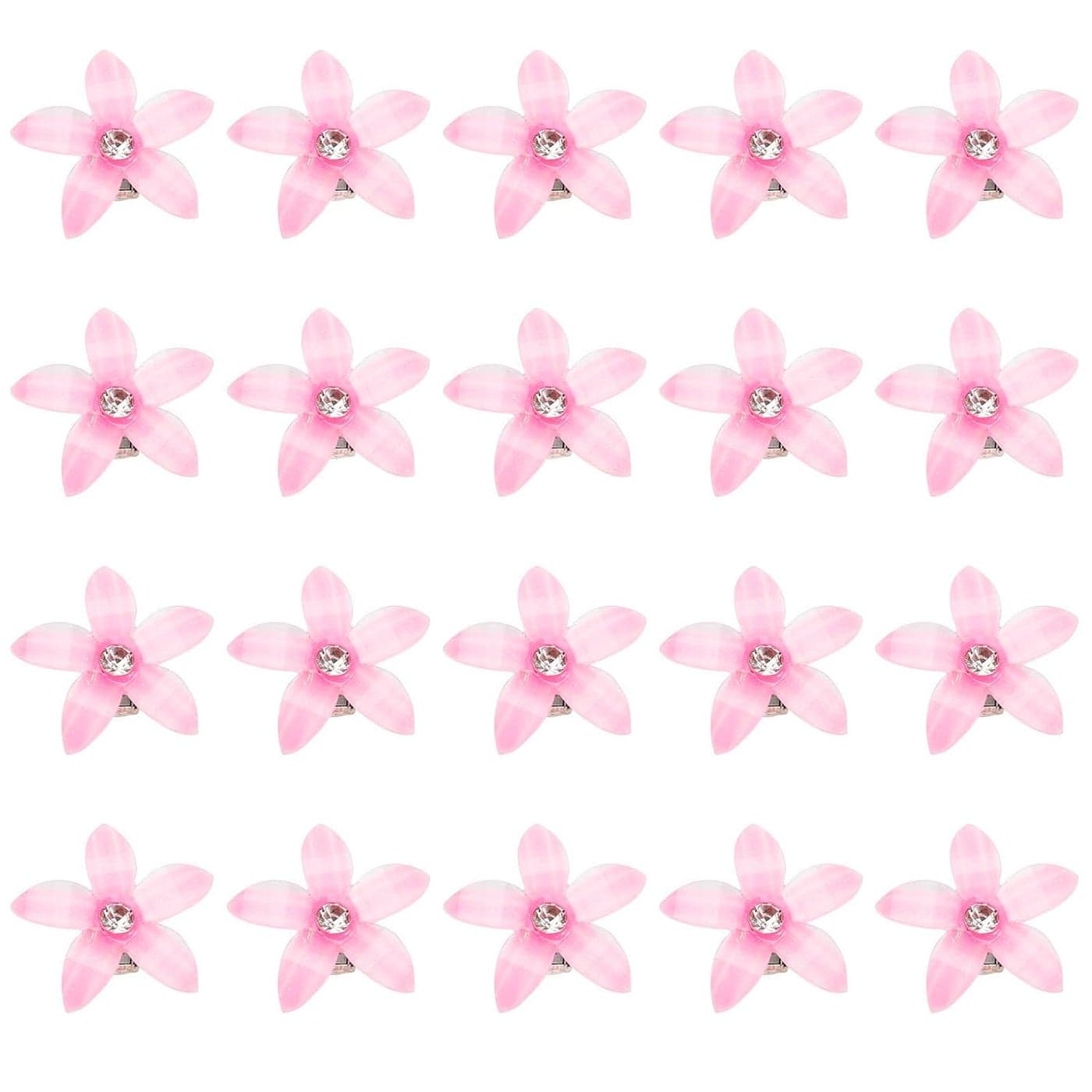 Wecoe 20 Pcs Small Pink Bling Hair Clips Decorative Mini Clips for Wedding Womens Birthday Gift