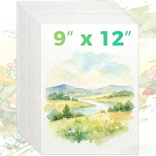 Watercolor Paper 9x12 Cold Press Water Color Paper 140lb300gsm Loose Art Drawing Paper for Acrylic Paints Markers Pencils Pens Oil Pastels Canvas Painting Art Supplies for Adults Teens Kids