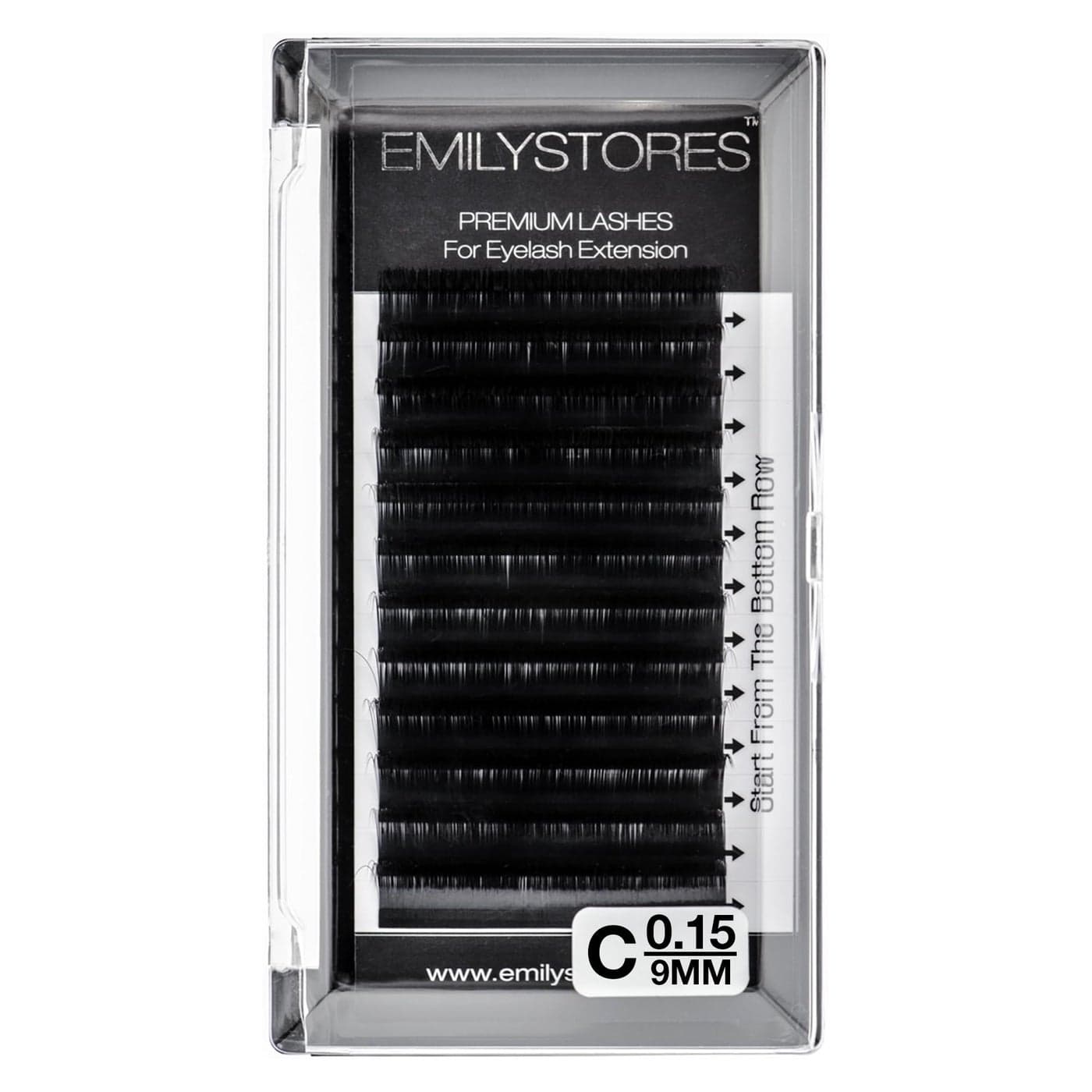 EMILYSTORES Eyelash Extensions 015mm Thickness C Curl 9mm Length Individual Volume Natural Eyelashes For Lash Extensions015C9mm