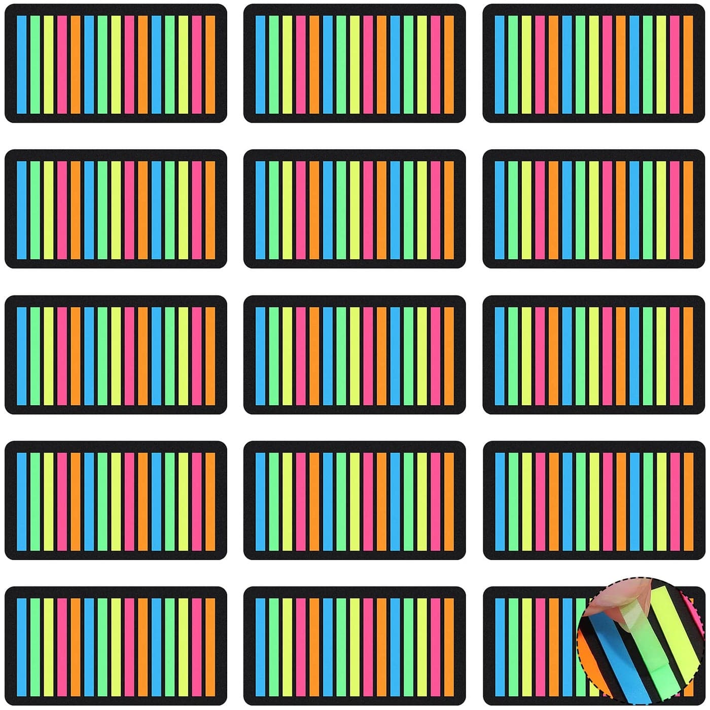 Zonon 4500 Pcs Highlighter Tapes Removable Transparent Sticky Page Markers Index Tabs Sticky Note Text Highlighter Strips Tabs Neon Page Flag for Books Office School Supplies