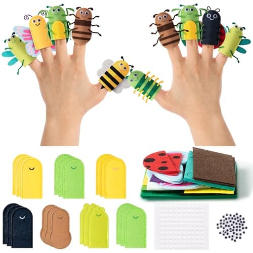 COcnny Insect Finger Puppets Craft 21pcs DIY Bugs Felt Hand Puppet Toy Making Kit for Toddlers Kids Ages 3 48 Make Your Own Story Telling Role Playing Spring Party Classroom School Art Supplies