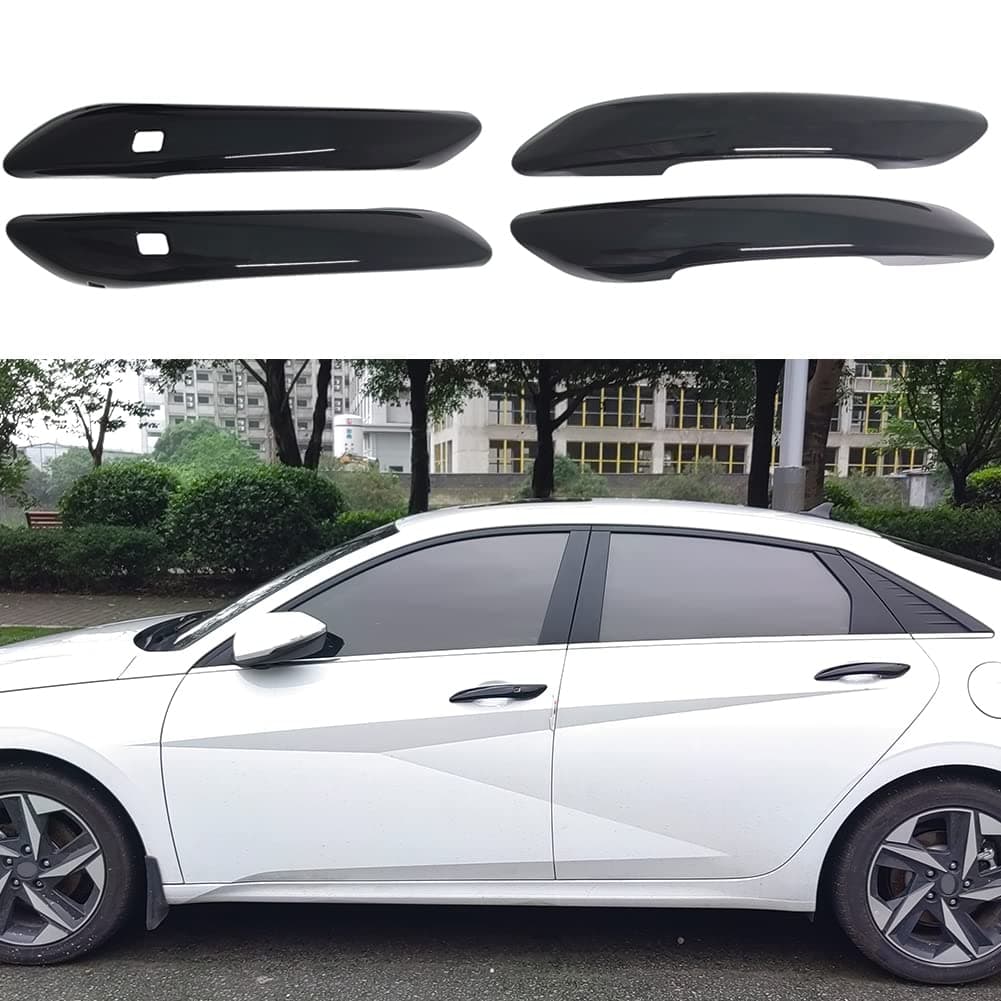 AOKIO Compatible with 2021 2022 2023 2024 2025 Hyundai Elantra Accessories Door Handle Cover Trim Glossy Black