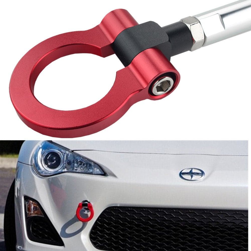 DEWHEL JDM Racing Aluminum Tow Hook Front for Scion FRS BRZ Impreza WRX Sti Toyota 86 Red