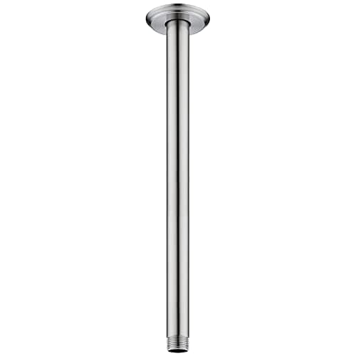 Anpean 12 Inch Shower Arm and Flange Brushed Nickel, Ceiling Mounted Shower Arm for Rain Shower Head
